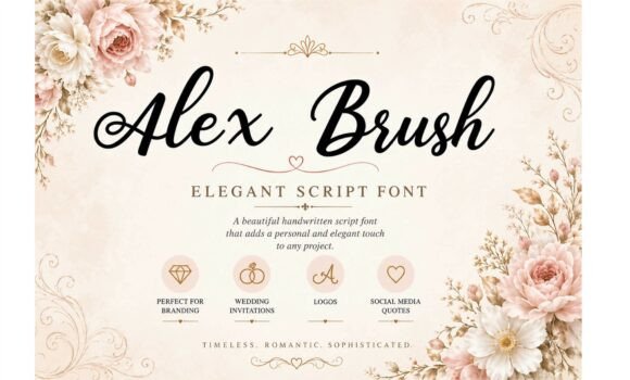 Alex Brush Font: Elegant Script for Handmade Labels